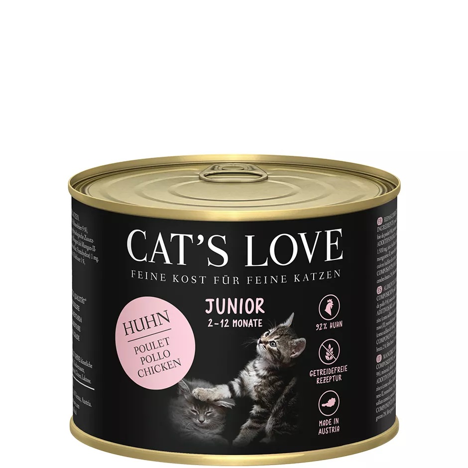 Cat's Love Cibo Umido per Gattini Junior Pollo con Alghe Marine e Olio di Cardo - 200 g