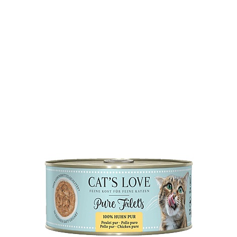 Cat's Love Cibo Umido per Gatti - Filetti di Pollo 100% - 100 g, Senza Cereali e Glutine