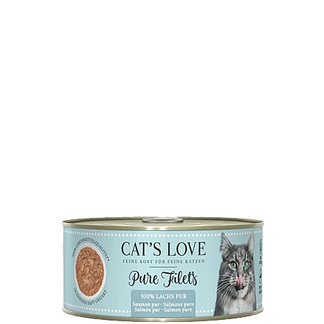Cat's Love Cibo Umido per Gatti - Filetti di Salmone 100% Human Grade, 100 g