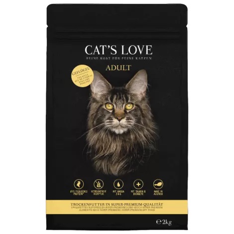 Cat's Love Croccantini al Pollo 2 kg - Cibo Secco Completo per Gatti Adulti con 81% Proteine Animali