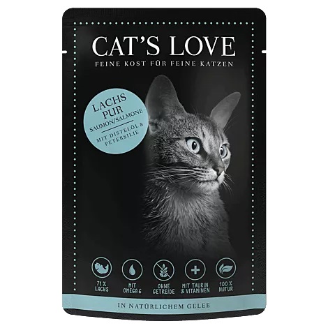 Cat's Love Cibo Secco per Gatti Adulto al Salmone 2 kg - Alimento Completo con 89% Proteine Animali