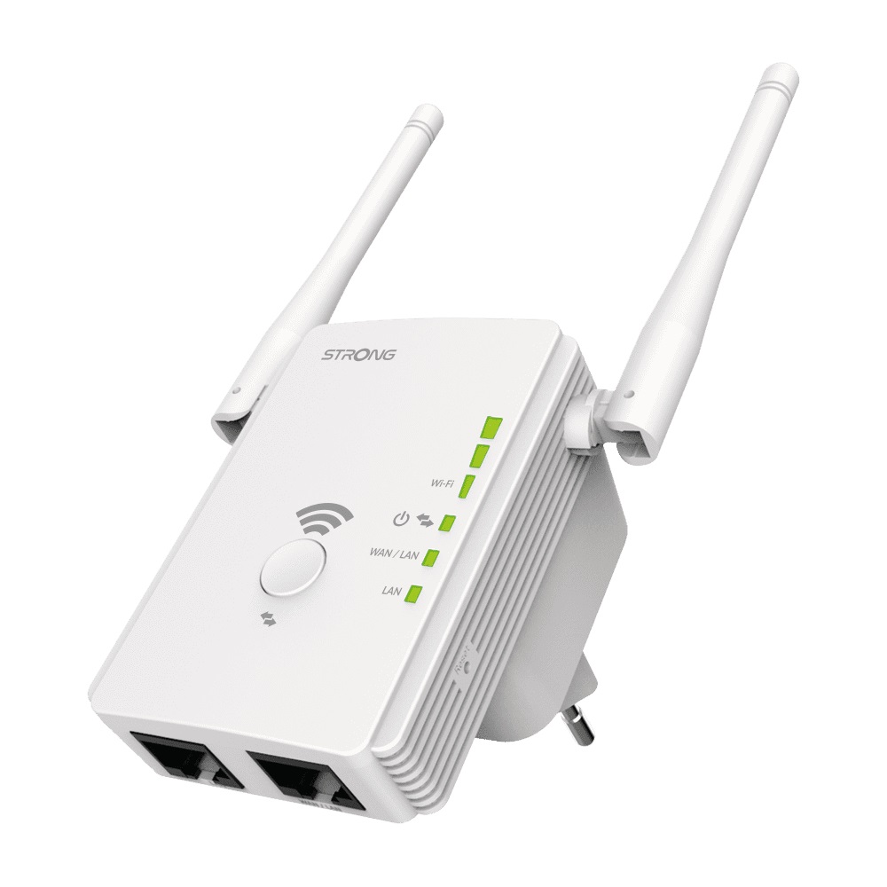 STRONG REPEATER300V2 Ripetitore WiFi - Amplificatore di Segnale Fino a 300 Mbps - Compatibile con Tutti i Modem/Router - Installazione Facile Plug & Play - Bianco