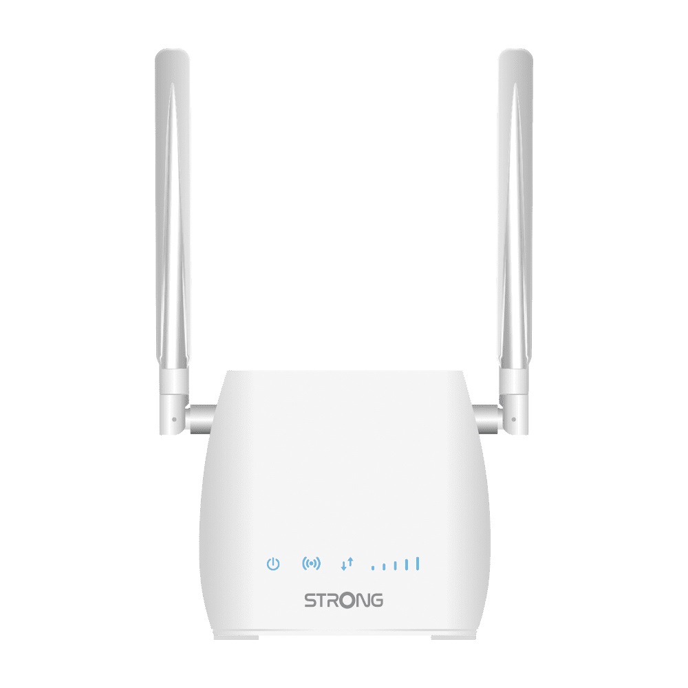 STRONG Router Wifi 4G LTE 300M - Fino a 150 Mbps Wi-Fi, 300 Mbps 4G, 1 Porta RJ45, Antenne Rimovibili, Facile da Installare, Bianco