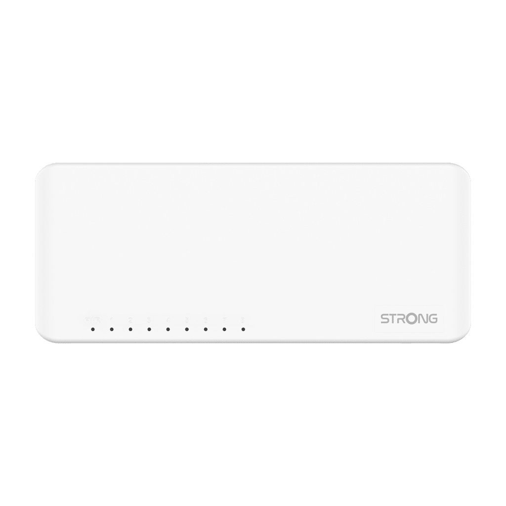 Strong SW8000P Switch di Rete 8 Porte Gigabit Ethernet (10/100/1000) Bianco - Montabile a Parete