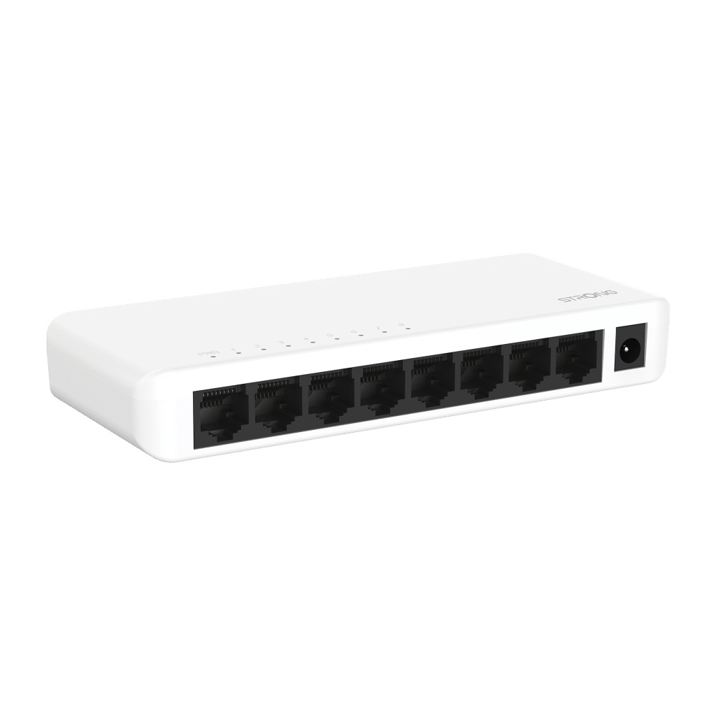 Strong SW8000P Switch di Rete 8 Porte Gigabit Ethernet (10/100/1000) Bianco - Montabile a Parete