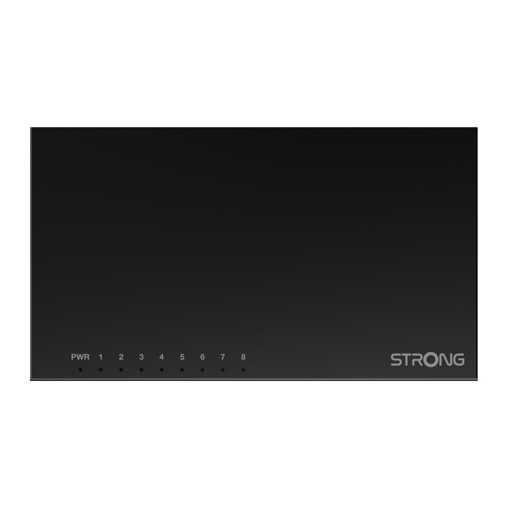 Strong SW8000M Switch di Rete Gigabit Ethernet 8 Porte (10/100/1000) Montabile a Parete, Capacità di Commutazione 16 Gbit/s, Nero