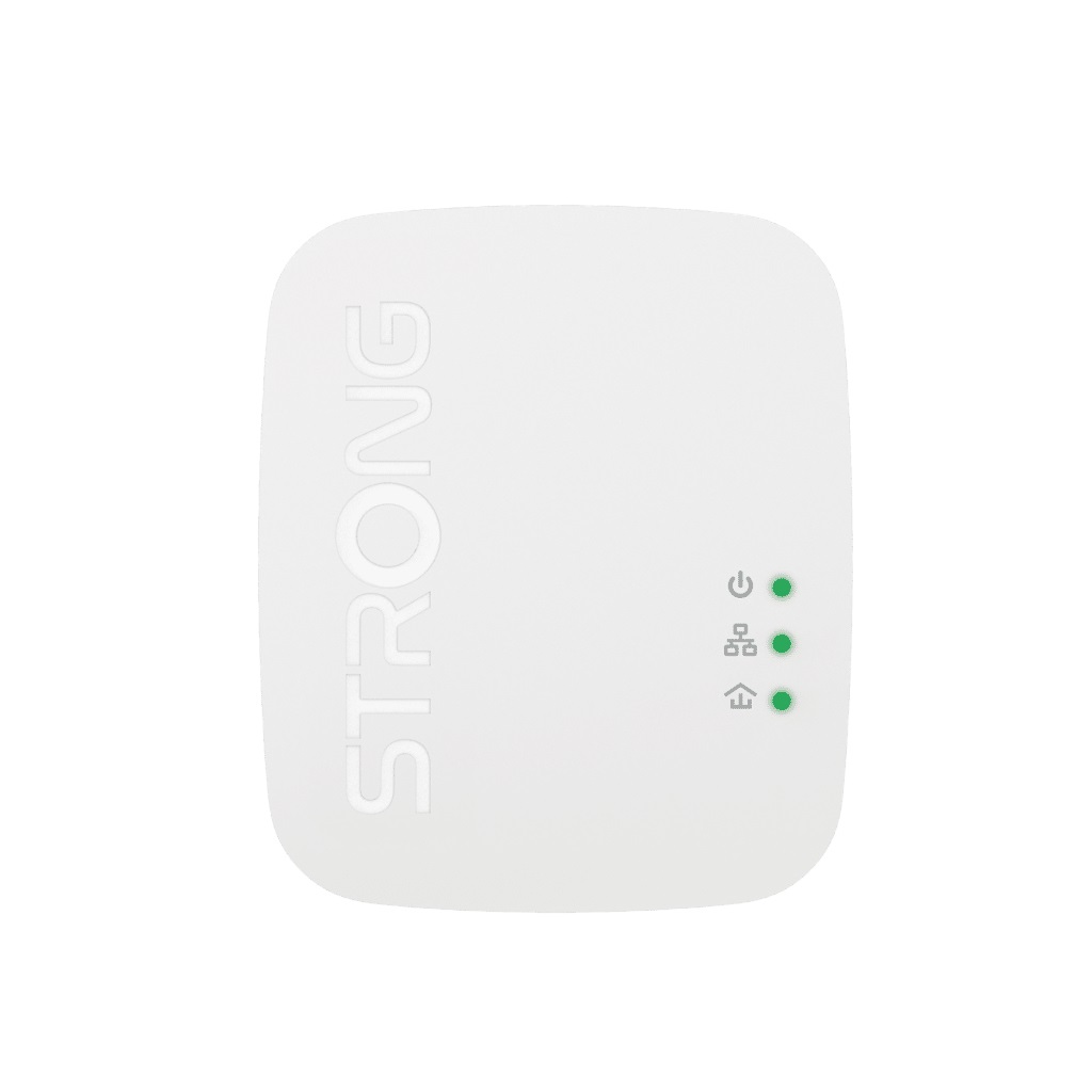 STRONG Powerline Wifi 600 Duo Mini - Kit di 2 Adattatori 600 Mbps PowerLine e 300 Mbps Wi-Fi - Compatibile con Tutti i Modem/Router - Installazione Rapida - Bianco