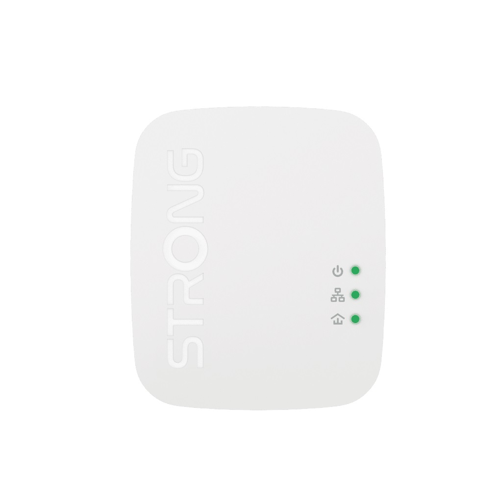 STRONG Powerline 1000 Duo Mini - Kit di 2 Adattatori Ethernet fino a 1000 Mbps, Portata 30 m, Facile Installazione, Compatibile con Tutti i Modem/Router, Bianco
