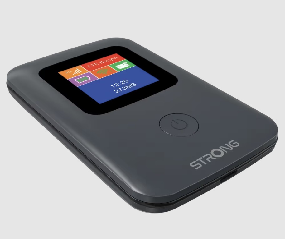 STRONG Router Portatile 4G MiFi 150 - Cat4/150 Mbps, WiFi 4/300 Mbps, Display, Batteria 2100mAh, MicroSD, USB-C