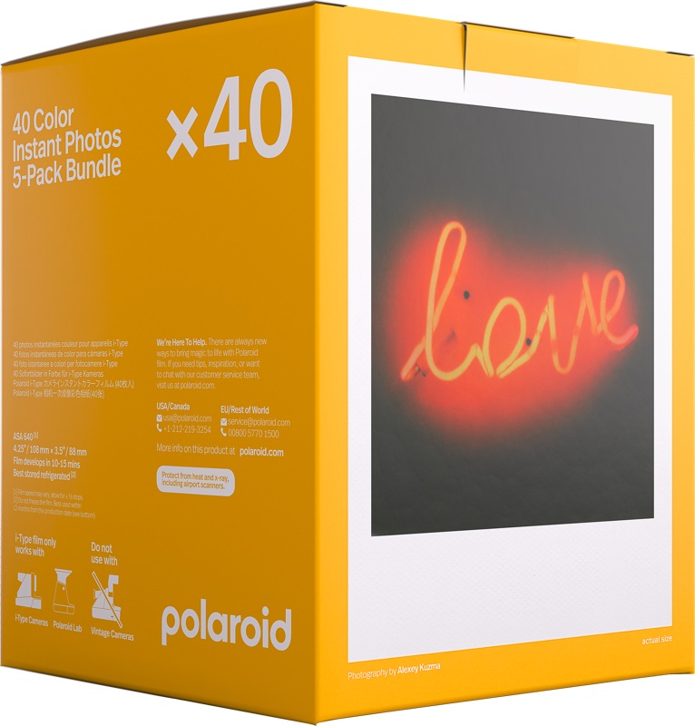 Polaroid Pellicola Istantanea Colore i-Type - Confezione da 40 Pellicole, Formato 8,8 x 10,7 cm