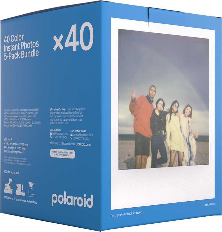 Polaroid Pellicola Istantanea Colore per 600 - Confezione da 40 Pellicole 89 x 108 mm