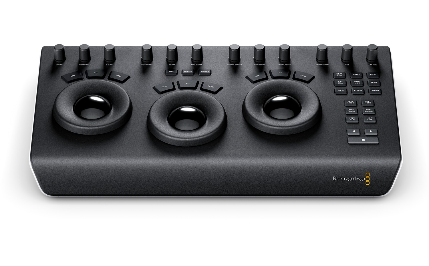 Blackmagic Design DaVinci Resolve Micro Panel - Pannello di Controllo Portatile con 3 Trackballs, 12 Control Knobs e Software DaVinci Resolve Incluso