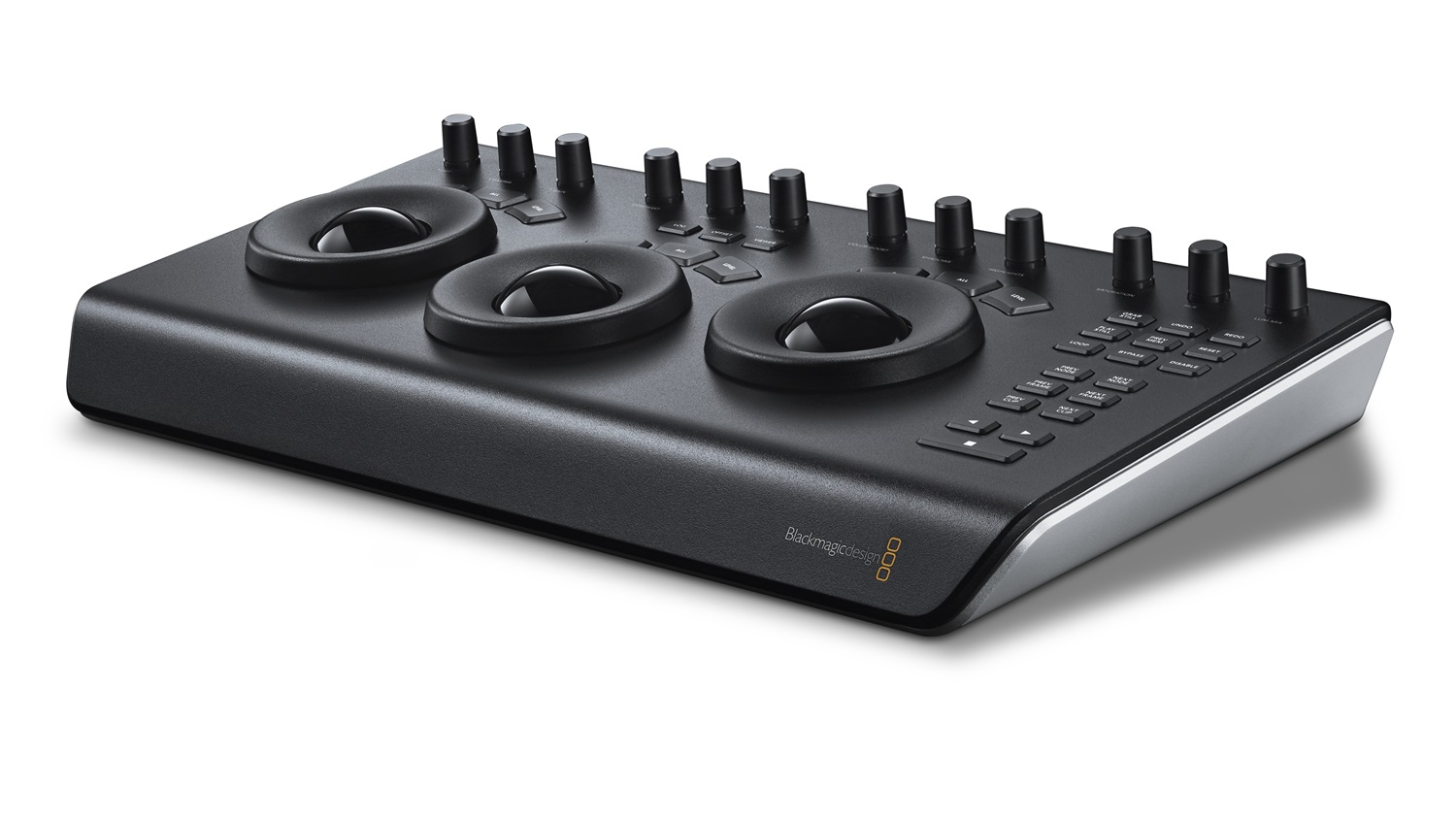 Blackmagic Design DaVinci Resolve Micro Panel - Pannello di Controllo Portatile con 3 Trackballs, 12 Control Knobs e Software DaVinci Resolve Incluso