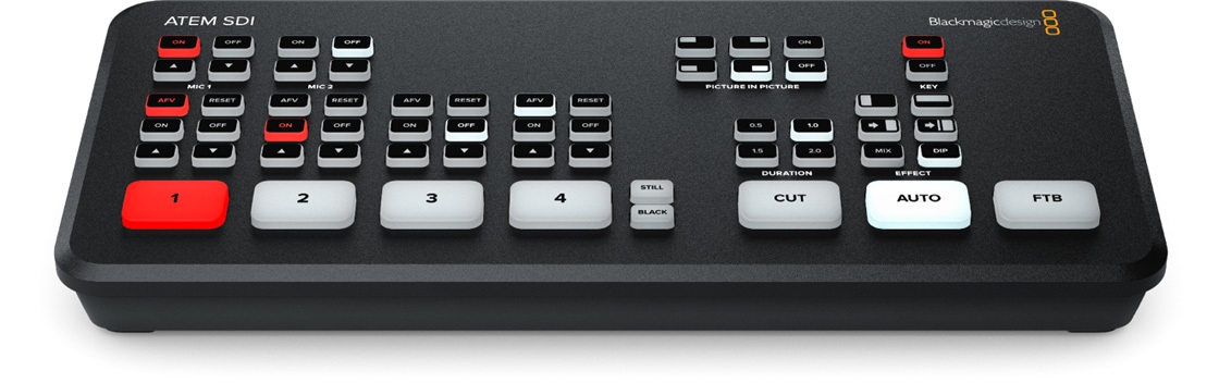 Blackmagic Design ATEM SDI Streaming Mixer - 4x SDI In 1080p/60, 2x 3,5mm Audio In, Webcam Output, Garanzia 5 Anni