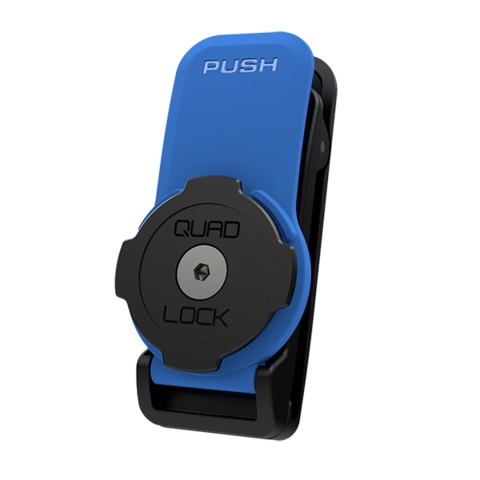 Quad Lock Supporto Belt Clip V3 Universale per Smartphone - Nero e Blu con Sistema di Connessione Dual-Stage