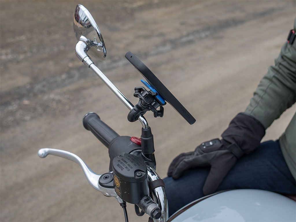 Quad Lock Supporto Specchietto Retrovisore Moto/Scooter - Montaggio Sicuro per Smartphone con Sistema di Connessione Brevettato