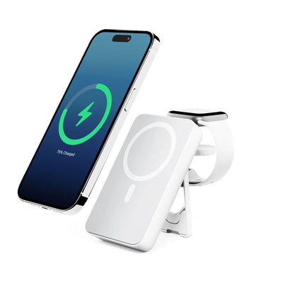 ALOGIC Lift 4 in 1 - Power Bank 10.000 mAh, Ricarica Wireless, Compatibile con MagSafe, 2 Porte di Uscita