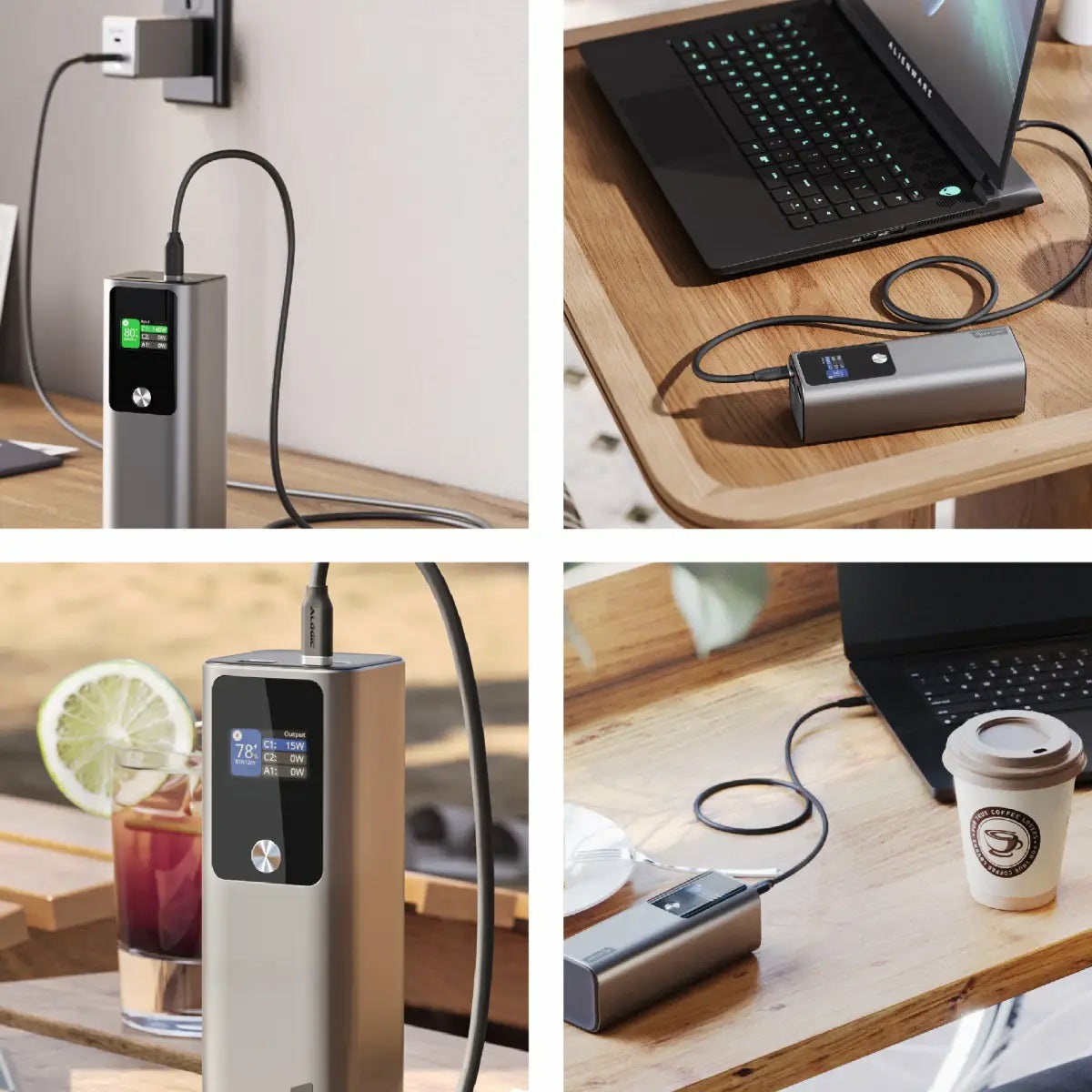 ALOGIC Ark Power Bank 27.000mAh con Ricarica USB-C 140W e 3 Porte di Uscita