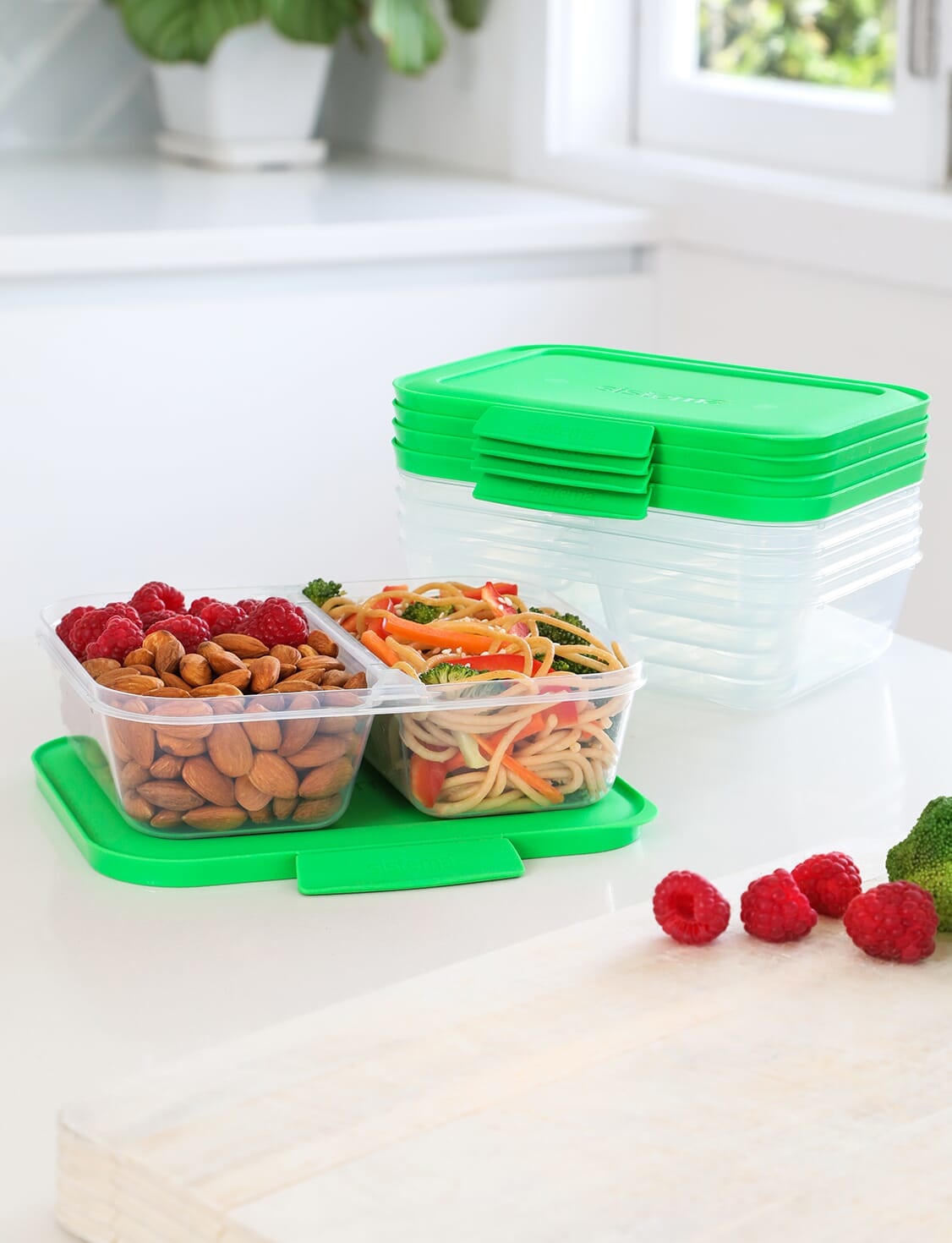 Sistema 59165 recipiente per cibo Rettangolare Contenitore 0,87 L Verde, Trasparente 5 pz