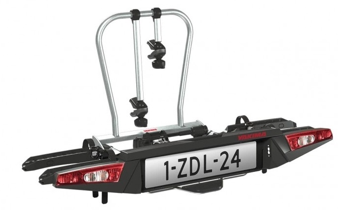 Yakima FoldClick 2 Portabiciclette per Gancio di Traino - Metallico, Reclinabile, Alloggiamenti Ruote Ripiegabili
