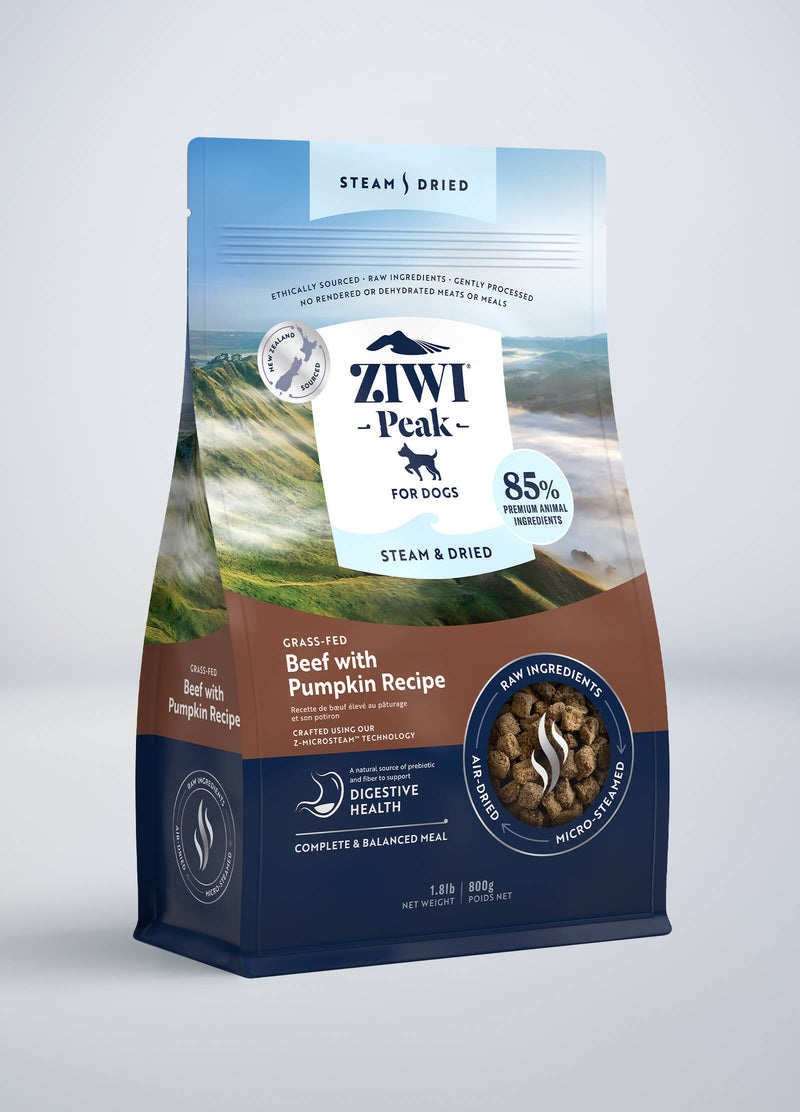 ZIWIPEAK Cibo Secco per Cani Steam & Dried con Manzo e Zucca - 800 g