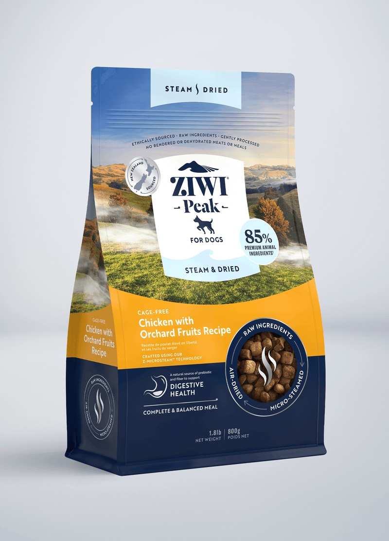 ZIWIPEAK Cibo Secco per Cani - Pollo Essiccato Senza Gabbia con Frutta, 800 g, Alto Contenuto Proteico e Senza Cereali