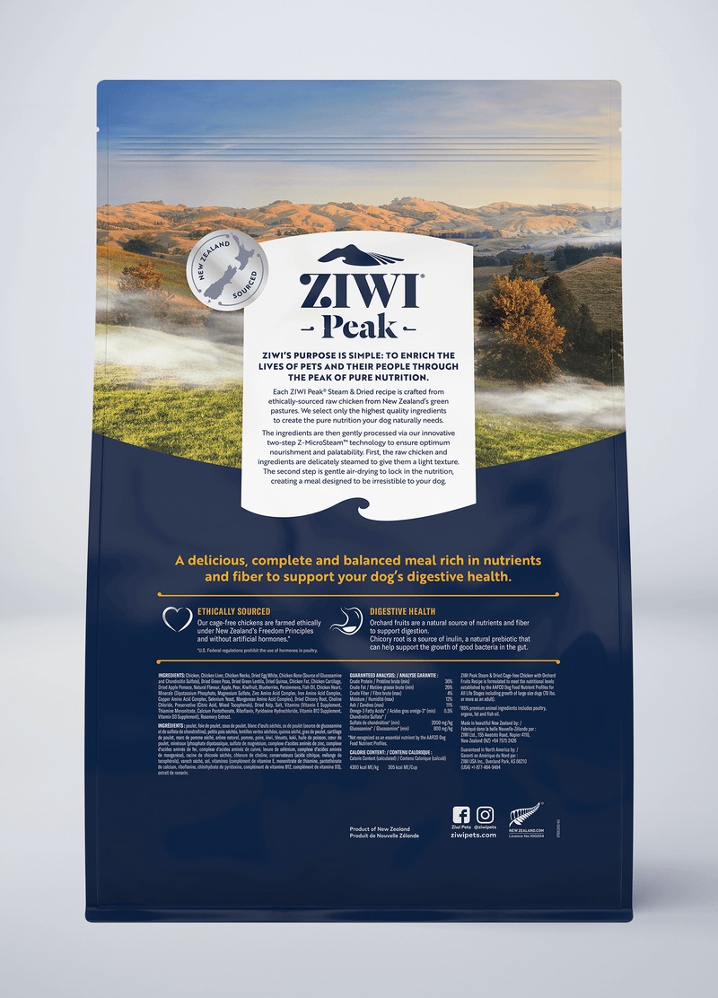 ZIWI Peak Steam & Dried Cibo Secco per Cani - Pollo e Frutta, 3,2 kg