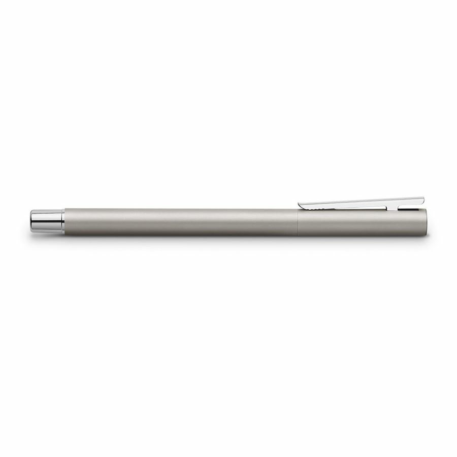 Faber-Castell Penna Roller Neo Slim - Punta 0,7 mm - Fusto in Acciaio Cromato Opaco - Clip a Molla in Metallo