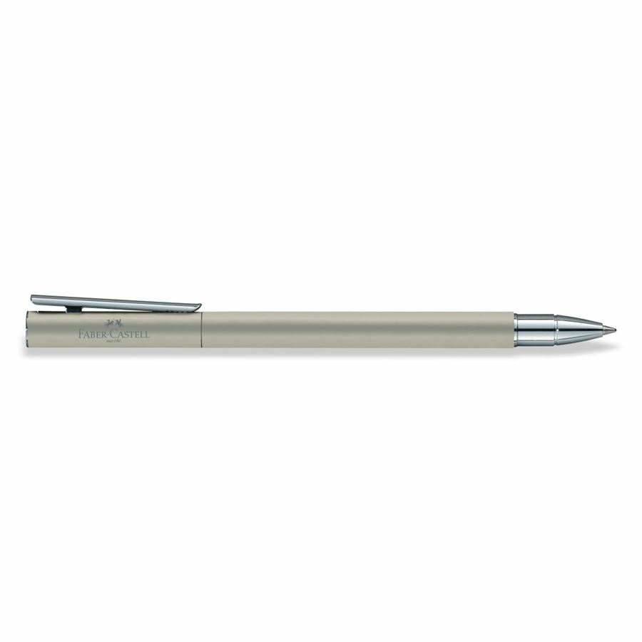 Faber-Castell Penna Roller Neo Slim - Punta 0,7 mm - Fusto in Acciaio Cromato Opaco - Clip a Molla in Metallo