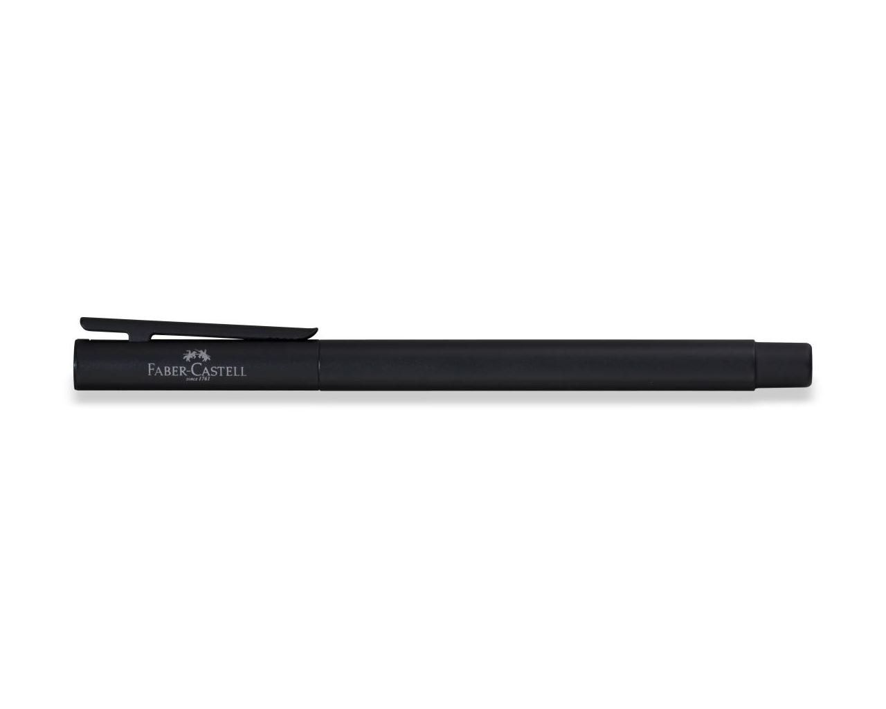 Faber-Castell Penna Roller Neo Slim - Punta 0,7 mm - Fusto Nero - Acciaio Cromato Opaco