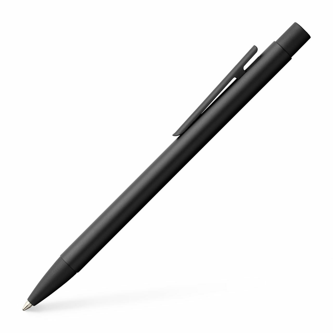 Faber-Castell Penna a sfera Neo Slim - Fusto in metallo nero, Punta M, Clip a molla, Elegante e sottile