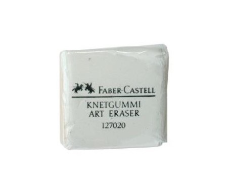 Faber-Castell Gomma Pane Bianca Quadrangolare - Malleabile e Assorbente per Pastello e Carboncino