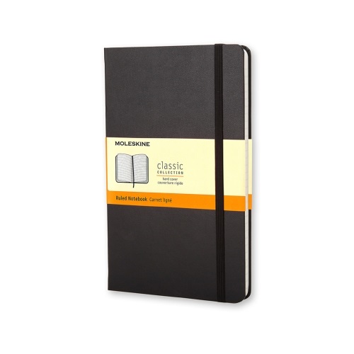 Moleskine Taccuino Classic Large A5 Nero - Copertina Rigida, Quadretti, 240 Pagine, Chiusura ad Elastico