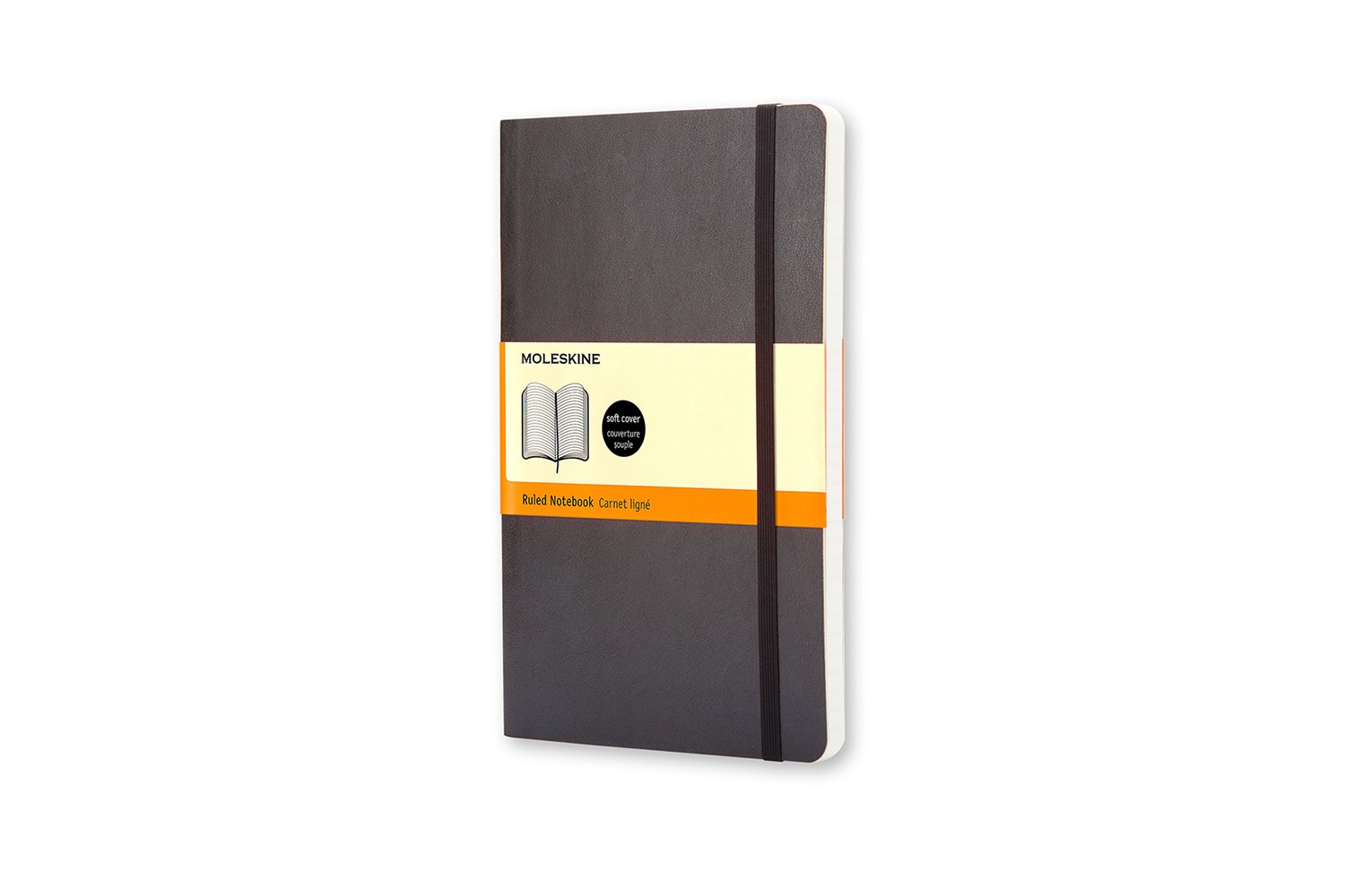 Moleskine Taccuino Classico Pocket Copertina Morbida a Righe, 192 Pagine, Chiusura ad Elastico, Colore Nero