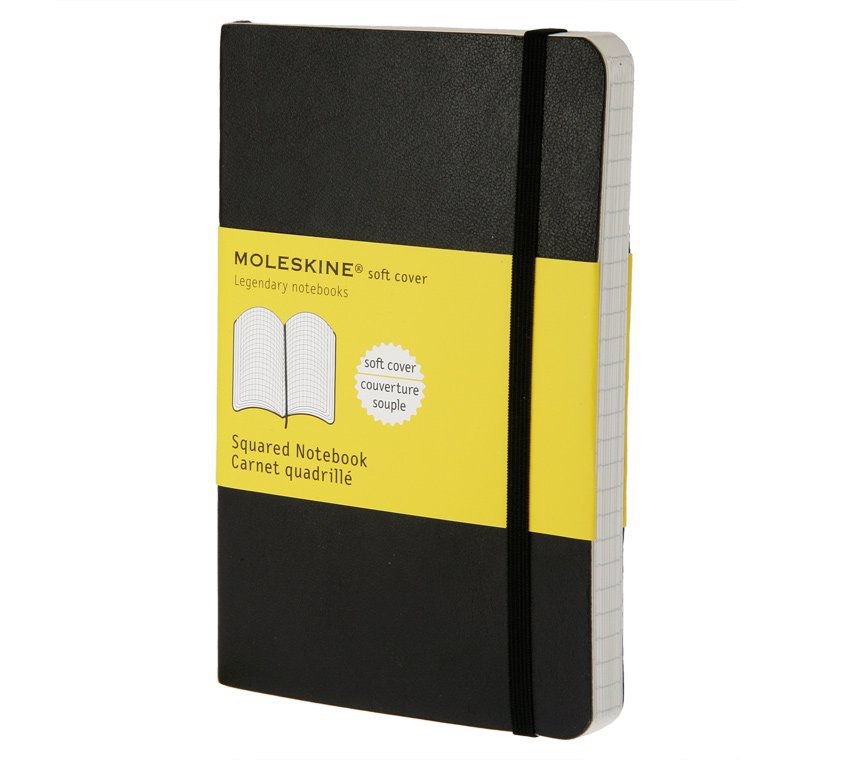 Moleskine Taccuino Classic Pocket a Quadretti, Copertina Morbida, Chiusura ad Elastico, 192 Pagine, Colore Nero, Formato 9 x 14 cm