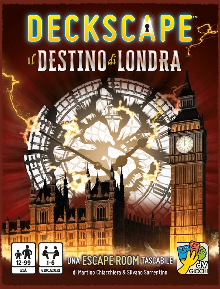 DV Giochi Deckscape - Il Destino di Londra - Escape Room Tascabile, Edizione Italiana, Multicolore, per 1-6 Giocatori, dai 12 ai 99 Anni